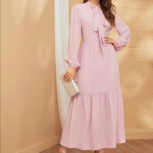 Blush long sleeve maxi dress